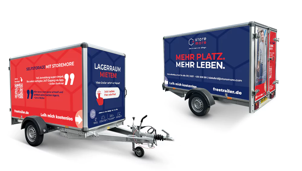 Einen Anhänger mieten am storemore Self Storage
